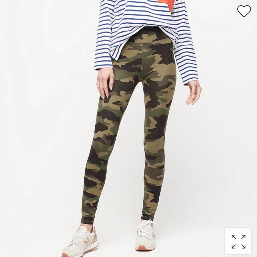 J.Crew green camo high rise 7/8 leggings